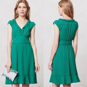 MAEVE | Ruffled True Green Della Dress Size 2